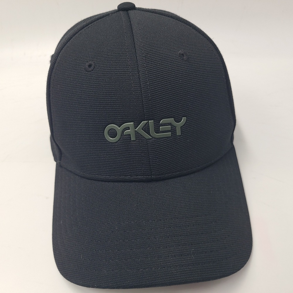 Oakley Hat Fitted L-XL Black Gray Logo‎ Performance Fit Casual Golf Outdoors Men